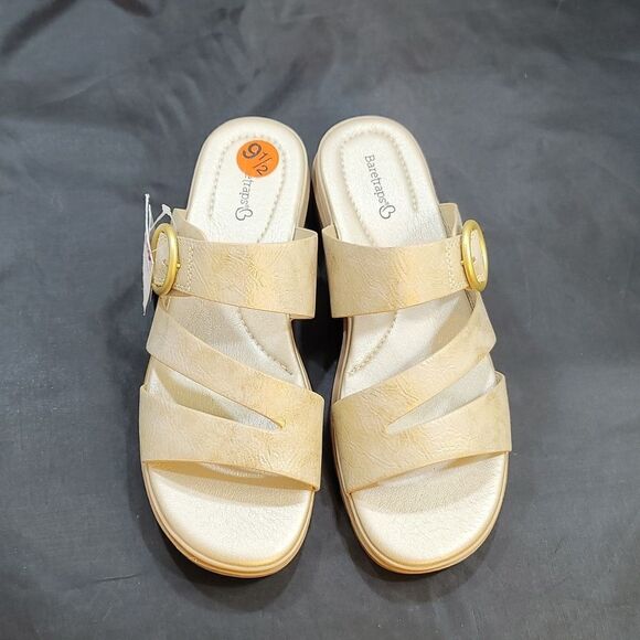 BRAND NEW BARESTRAPS ADJUSTABLE BUCKLE DOUBLE STRAP OPEN TOE SANDAL - Picture 1 of 14